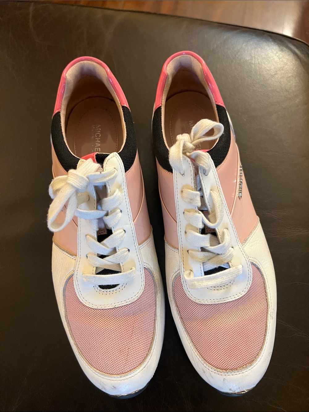 Michael Kors Pink, White & Black Women's Lace-Up Sneakers